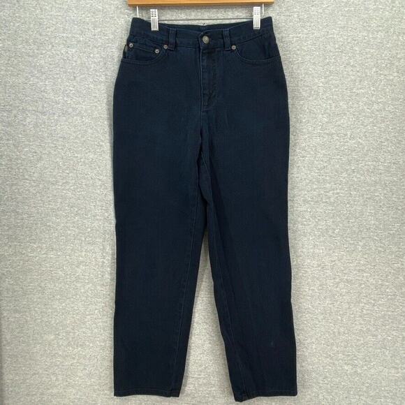 Ralph Lauren Jeans Women 6 Blue Dark Wash Denim Straight Leg Mid Rise Stretch - Picture 1 of 10